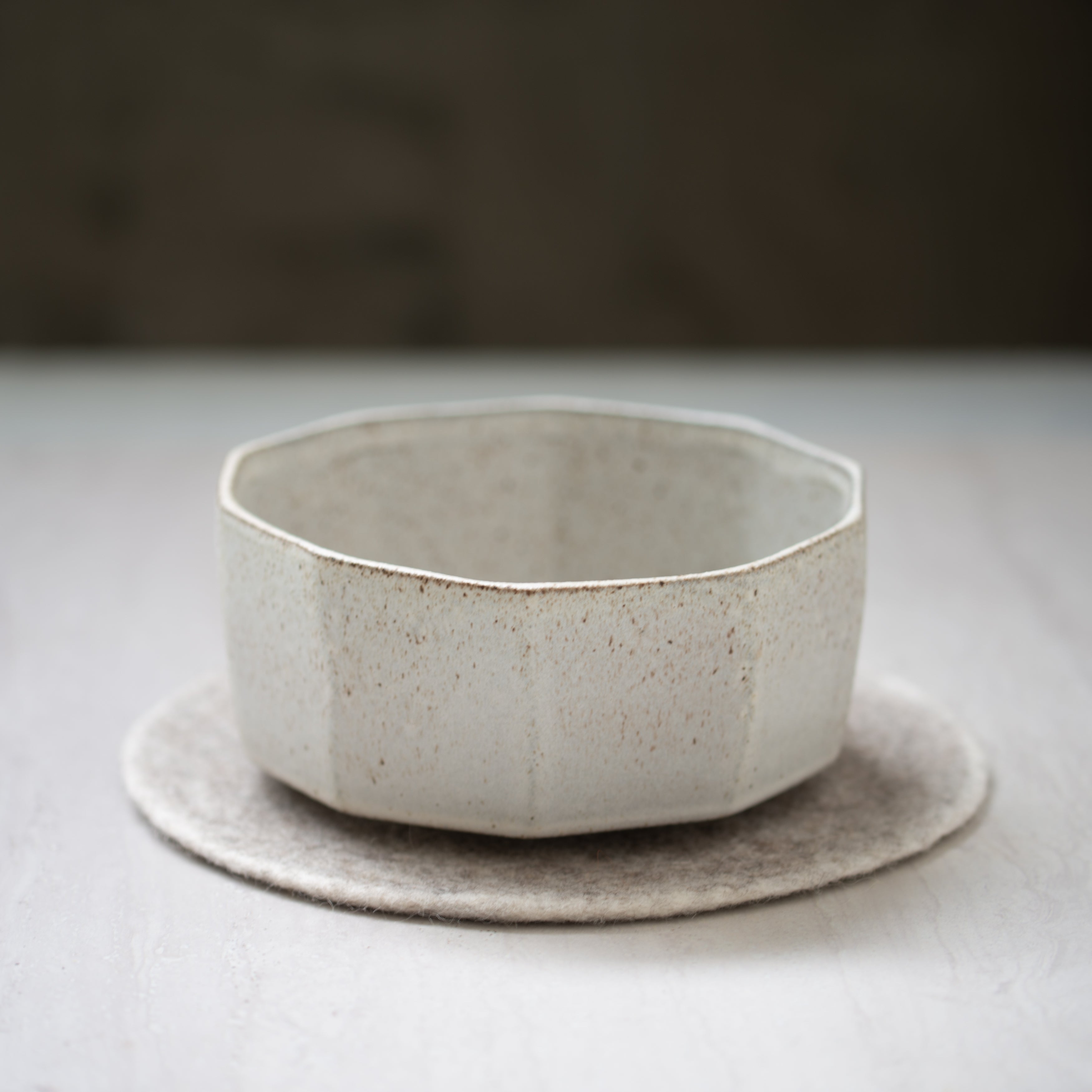 Muskhane Wool Felt Trivet | Light Stone + Natural