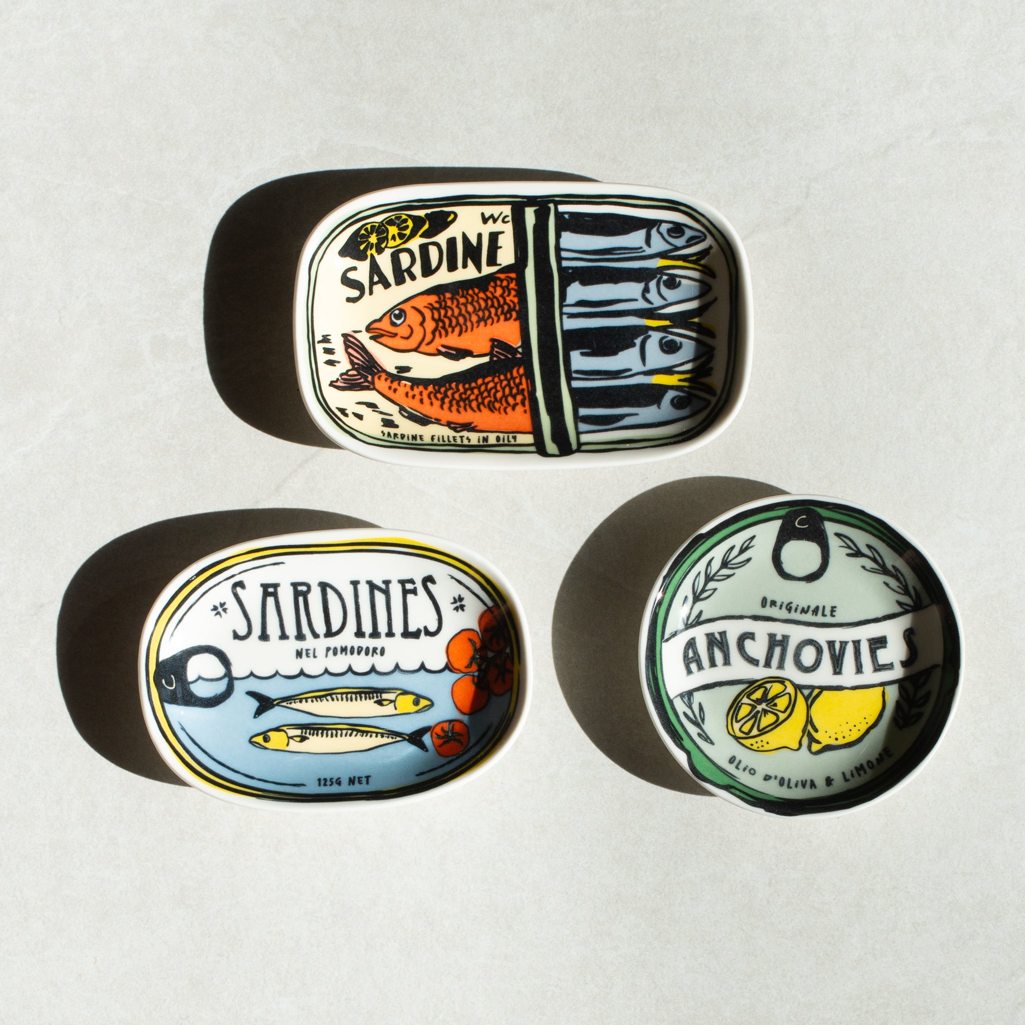 Ceramic Trinket Dish | Sardina | Set/3