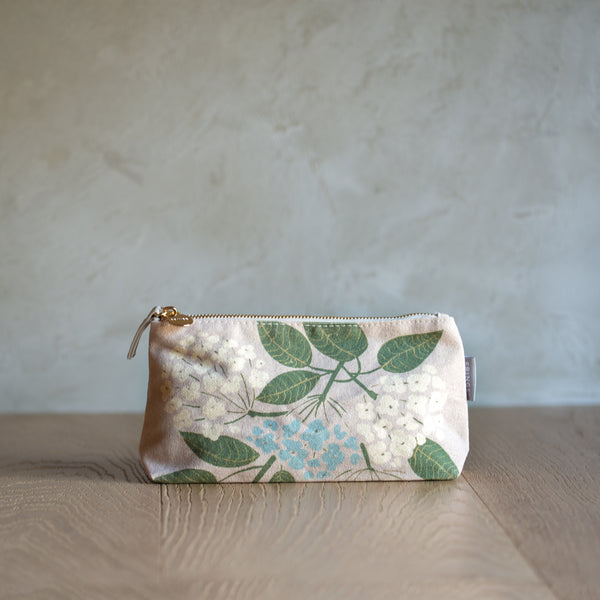 Printed Cotton Pouch | Hydrangeas by Megan Galante