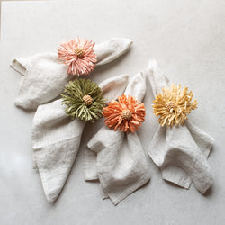 Flora Raffia Napkin Rings | Set of 4