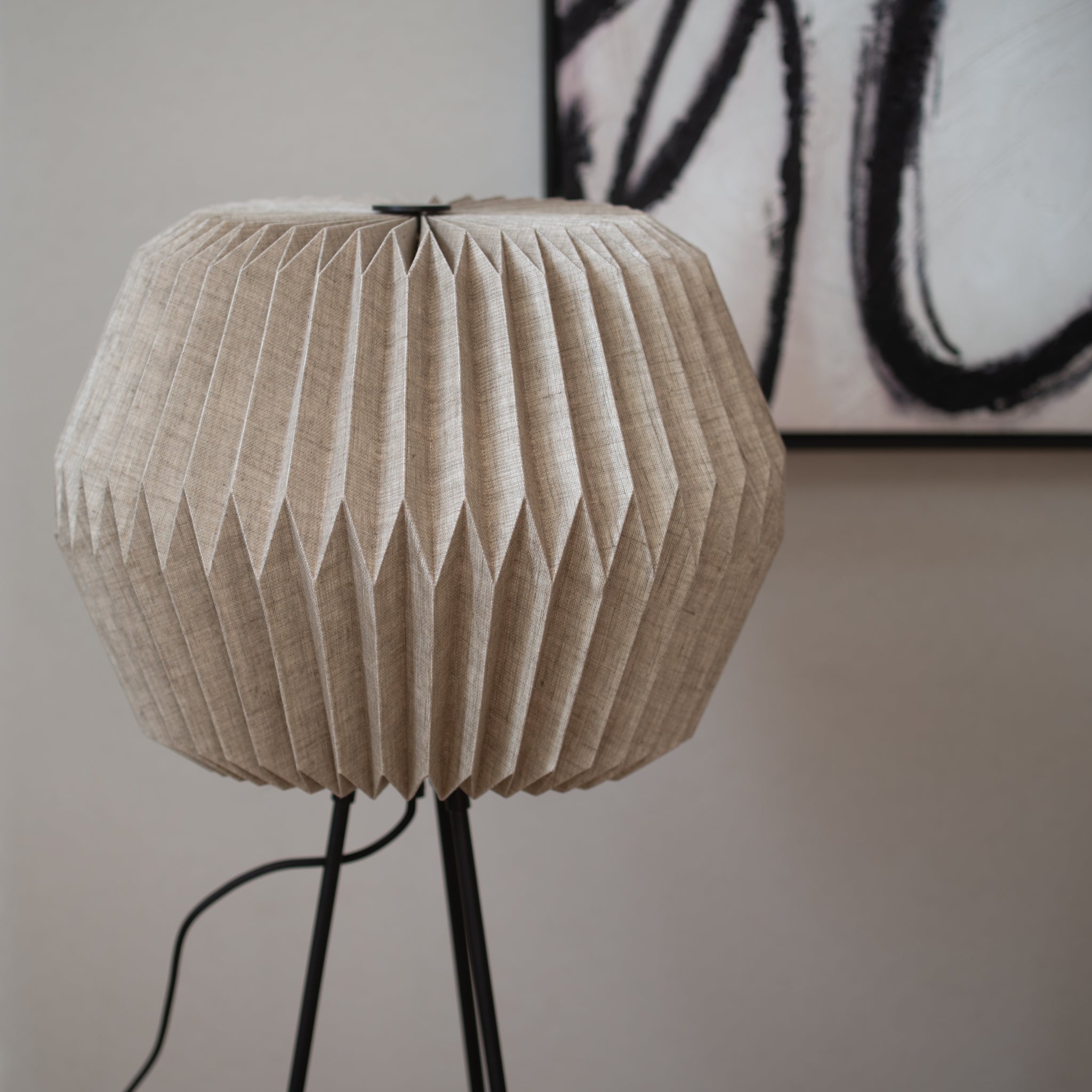 Fold | Linen Table/Floor Lamp | Mittsu | Natural