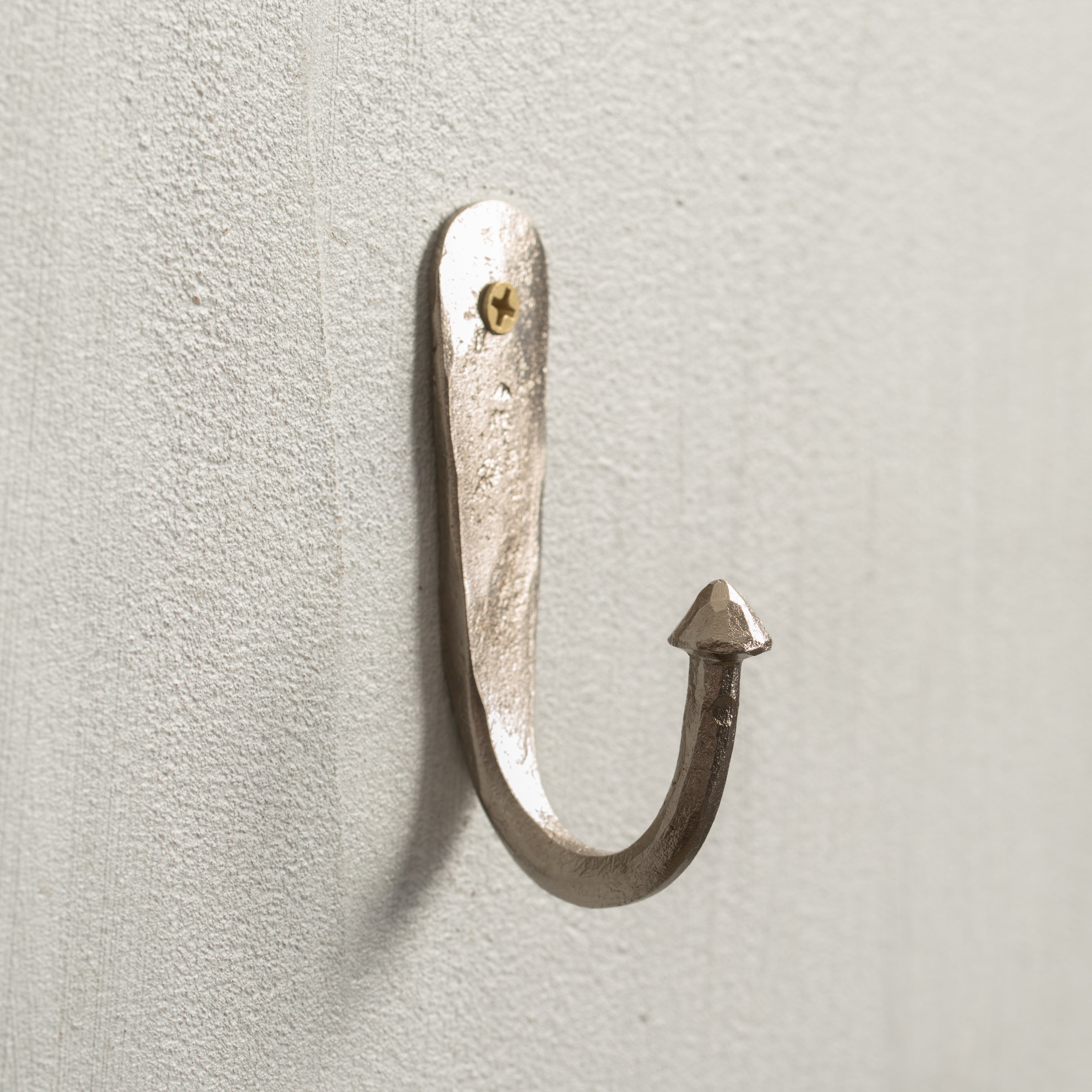 Forged | Foundry Hook | Iron | Nickel Finish