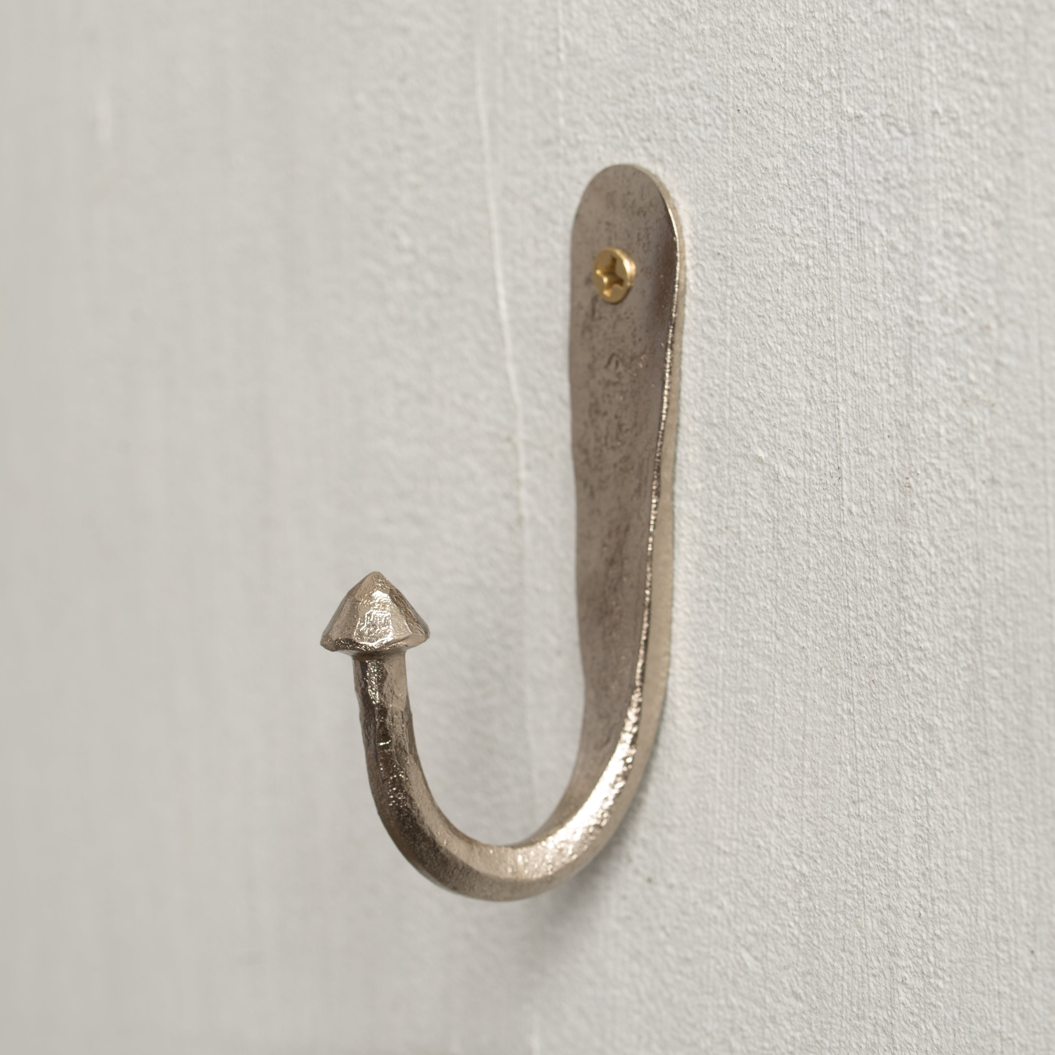 Forged | Foundry Hook | Iron | Nickel Finish