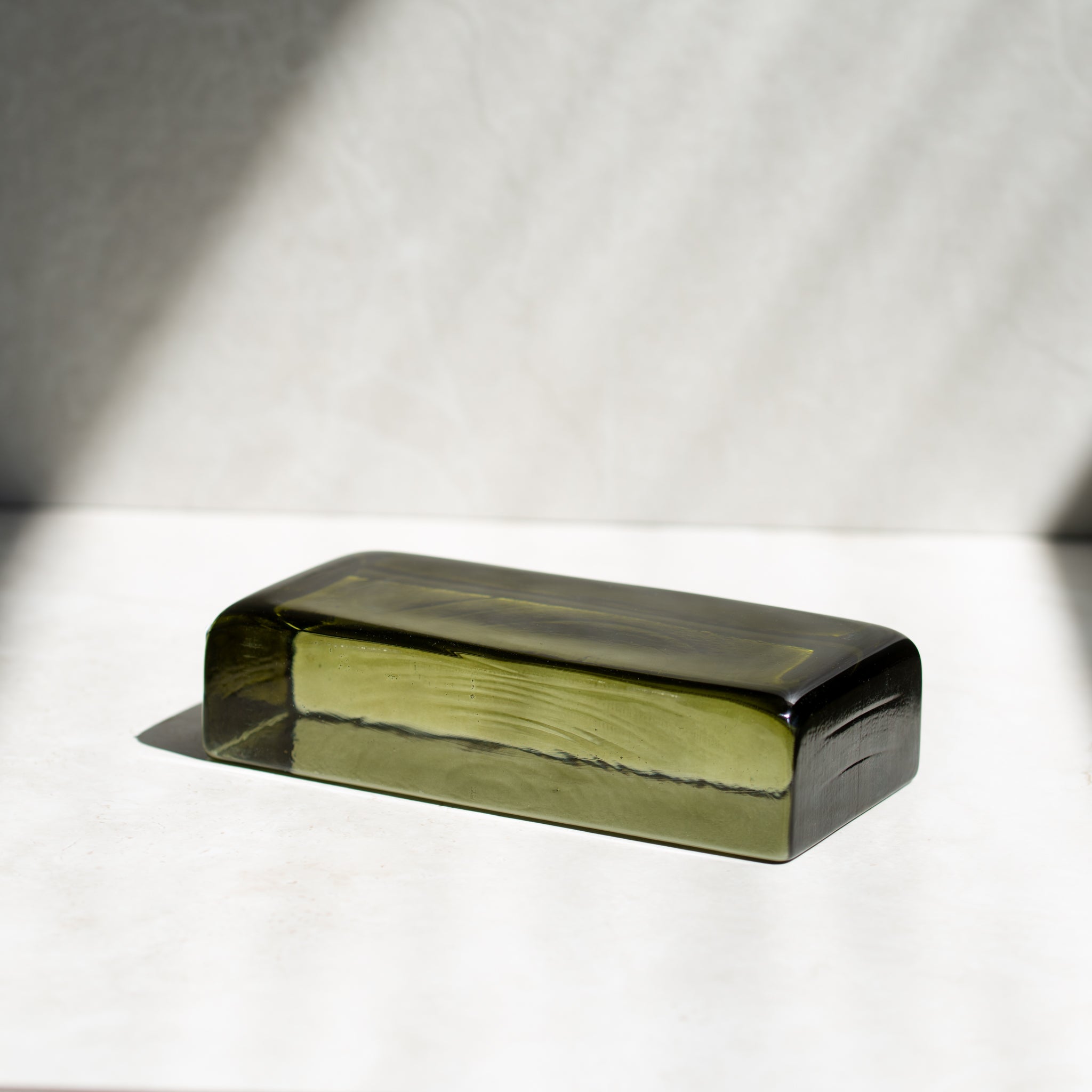 Glass Brick Sculpture | Green