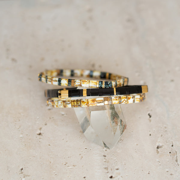 Glass Bead Bracelet Set | Bekko