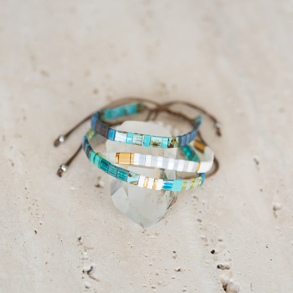 Glass Bead Bracelet Set | Mizu