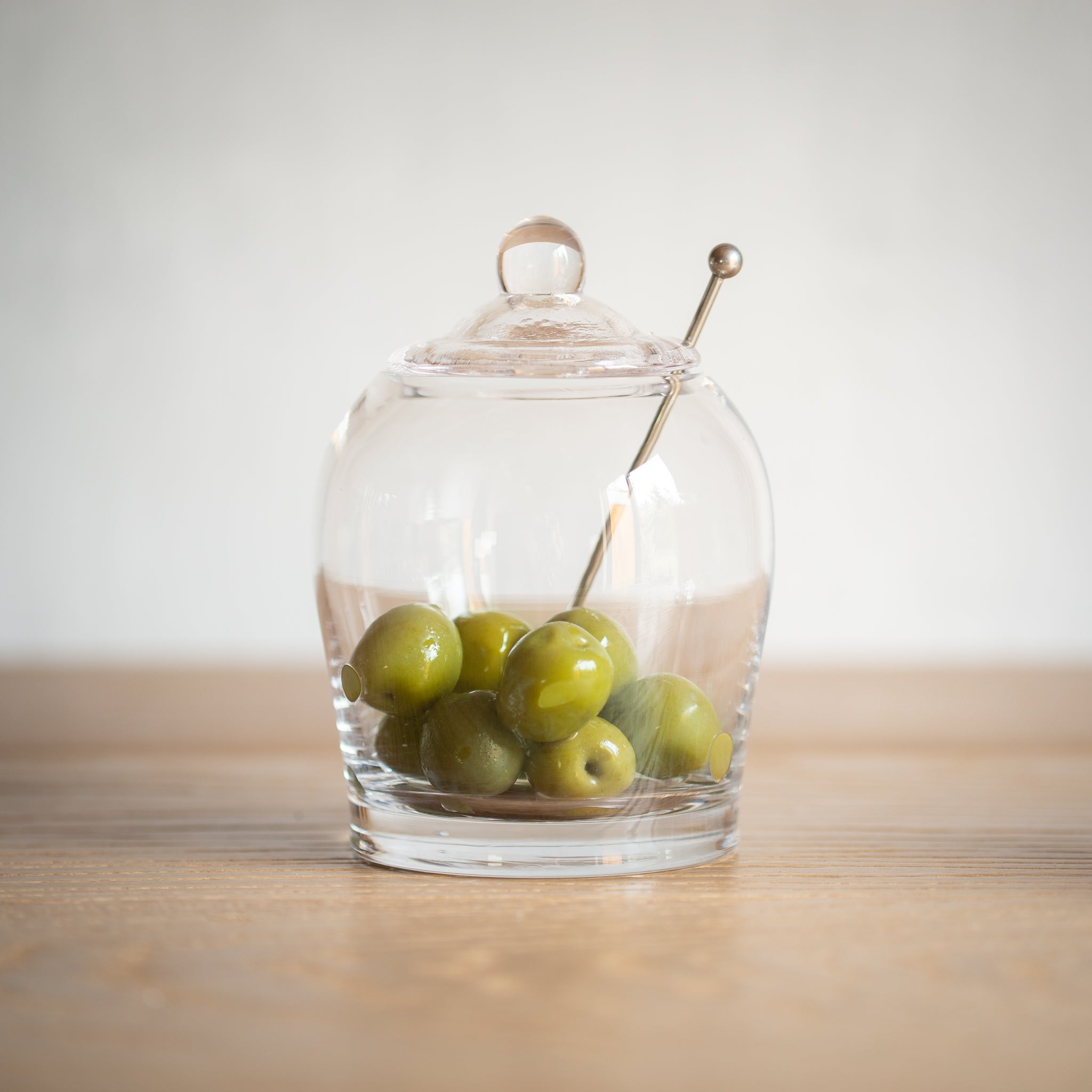 Glass Olive Jar with Spoon