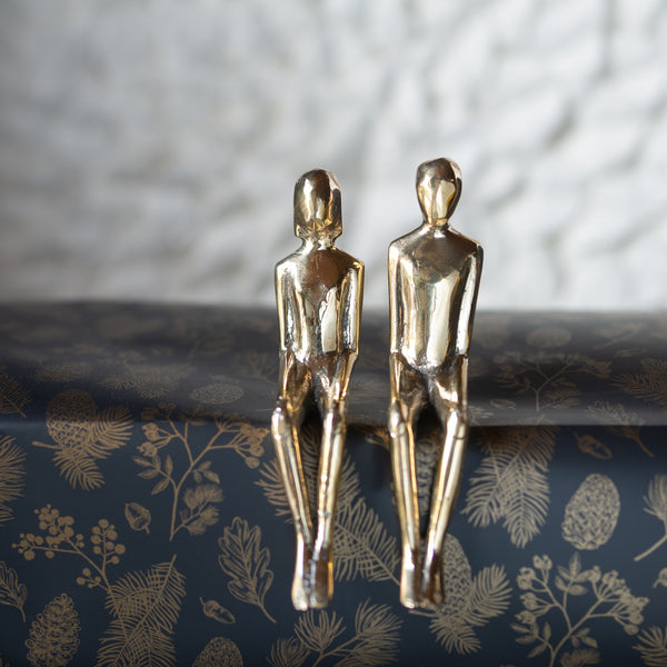 Bronze Sitting Couple (pair) - Gold