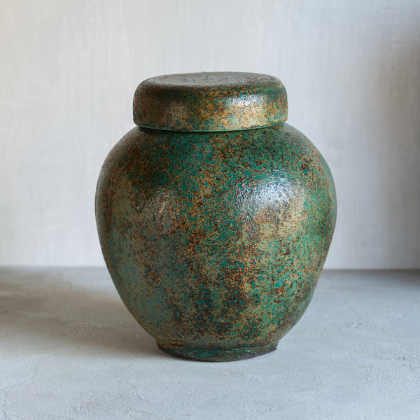 Terracotta Ginger Jar | Green Finish