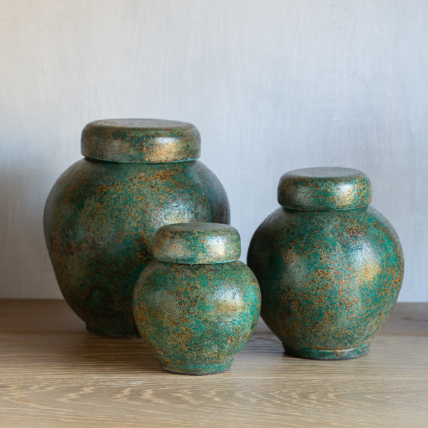 Terracotta Ginger Jar | Green Finish