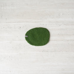 Muskhane Wool Felt Pebble Mat | Olive Green | Small