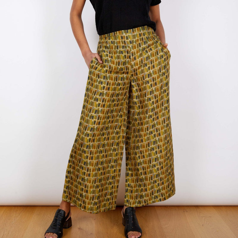 Linen Viscose Pant | Verde | Free Size