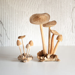 Christmas Bundle | Woodland Mushrooms | Hand Carved | Set of 2