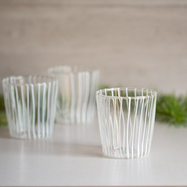 Hand-blown Striped Glass | Clear