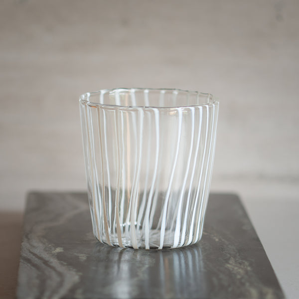 Hand-blown Striped Glass | Clear