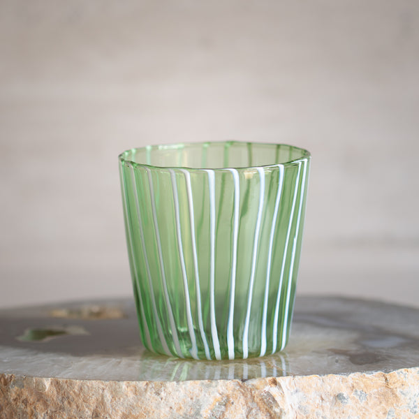 Hand-blown Striped Glass | Green