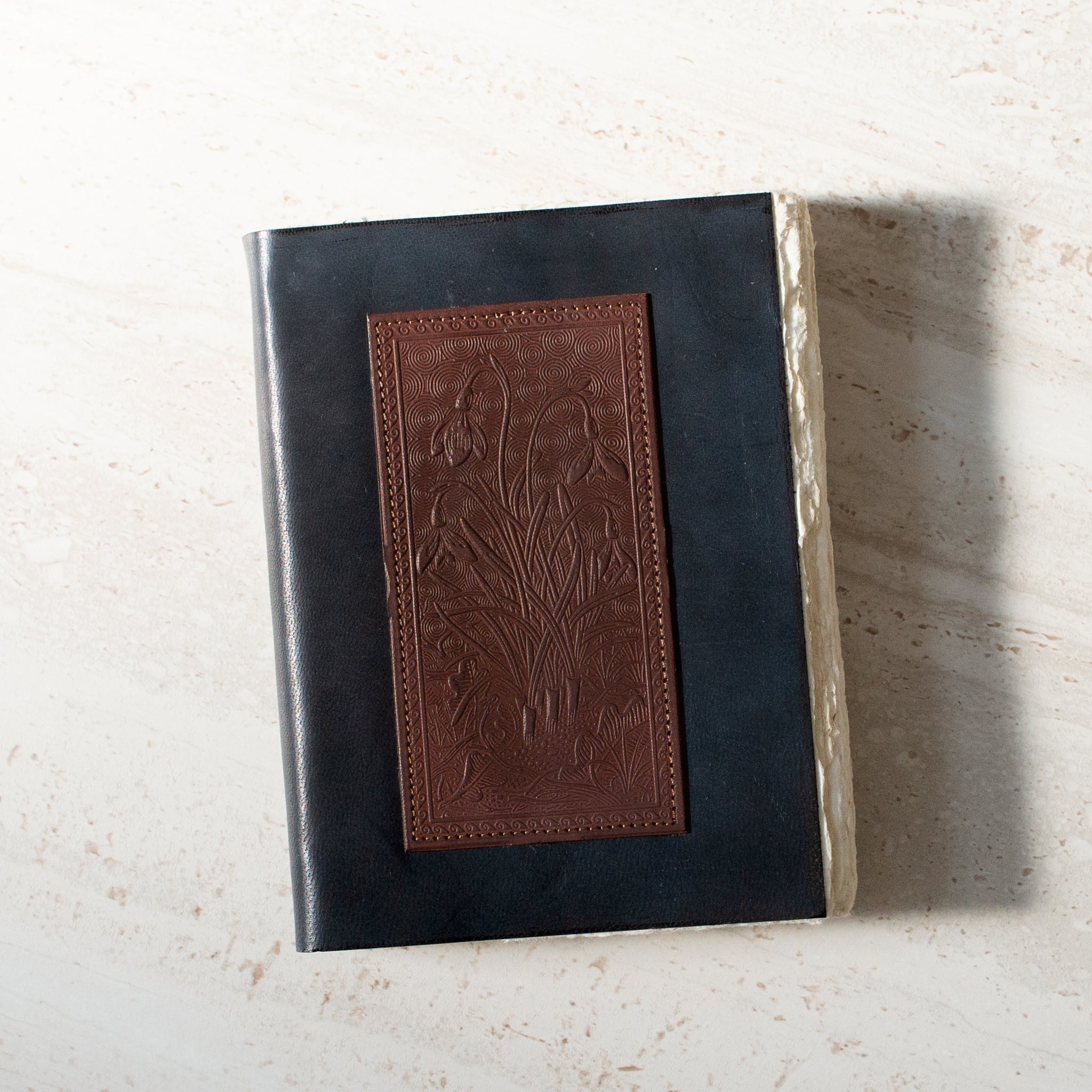 Handmade Leather Journal | Snowdrops