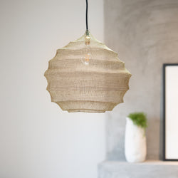 Hand Woven Wire Light Shade | Ruche | Gold