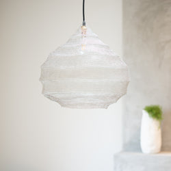 Hand Woven Wire Light Shade | Ruche | Silver
