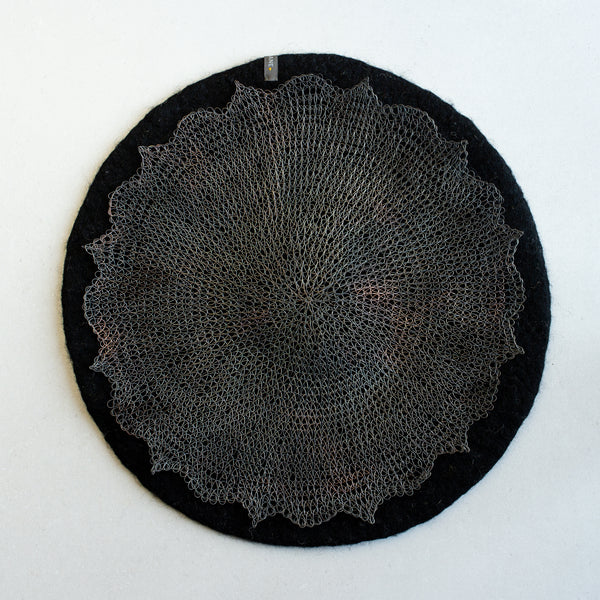 Hand Woven Wire Placemat | Burnished scalloped edge