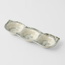 Japanese Ceramics | Triple Pod Dish | Blue/White