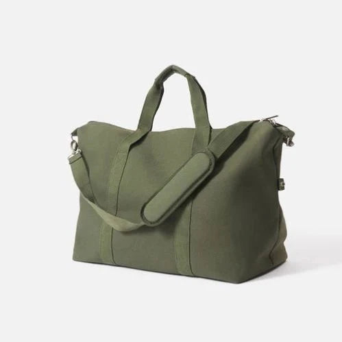 Olive Green Canvas Weekender Bag