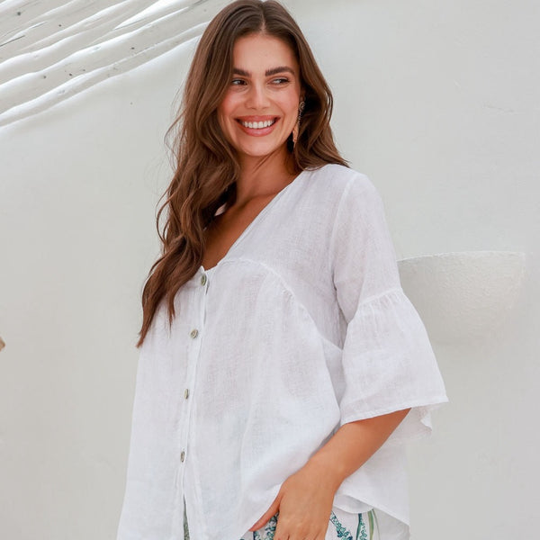 Linen Shirt | Fiona | White | OS