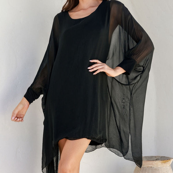 Silk Dress | Campana | OS | Black