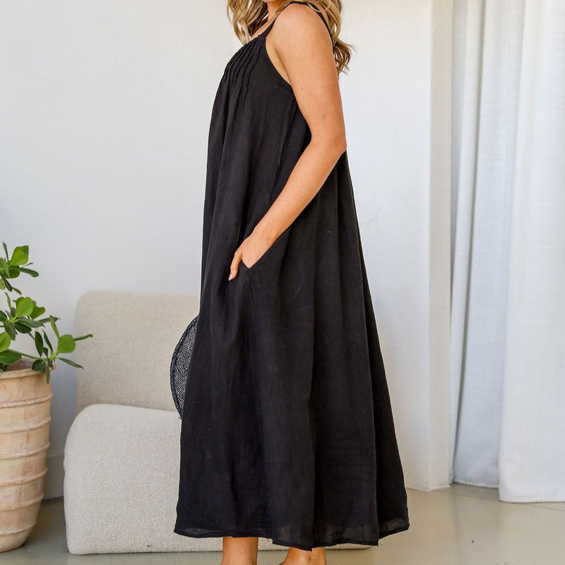 Linen Dress | Lato Mare | Black