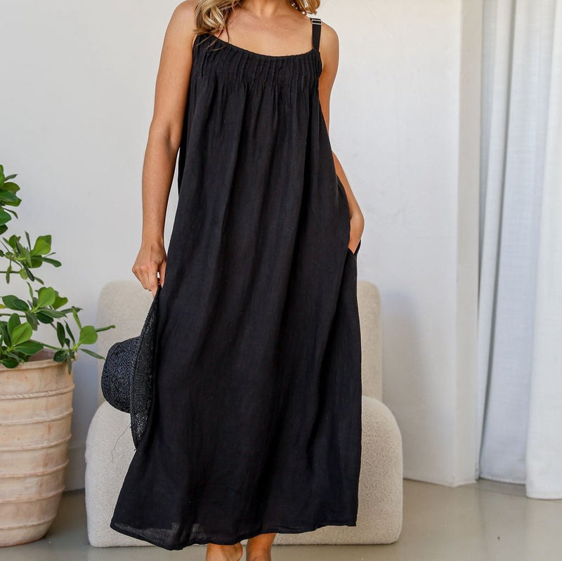 Linen Dress | Lato Mare | Black