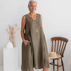 Linen Dress | Padova | OS | Slate