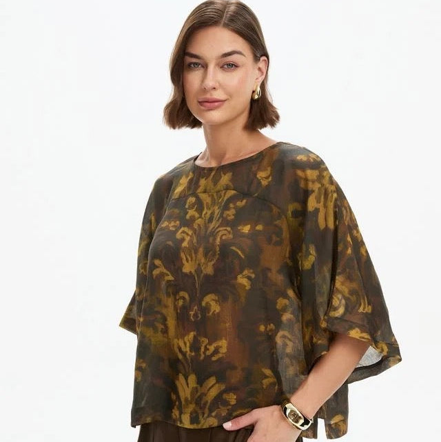 Wide Sleeve Sheer Top | Vintage Floral