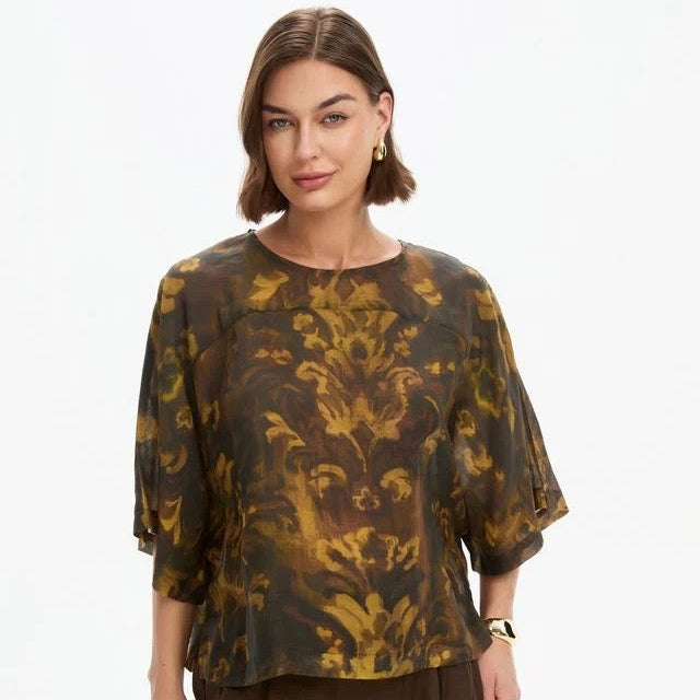 Wide Sleeve Sheer Top | Vintage Floral