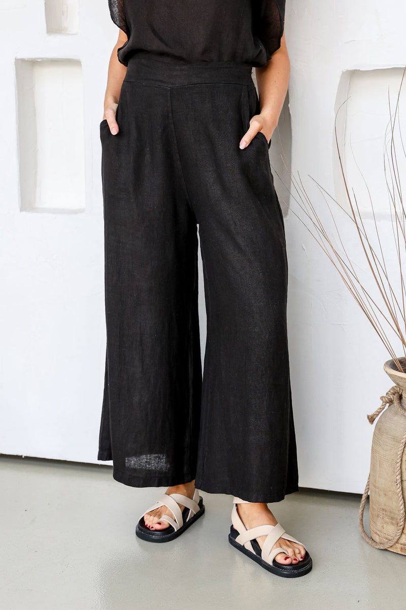 Linen Pant | Barca | Black