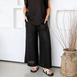 Linen Pant | Barca | Black