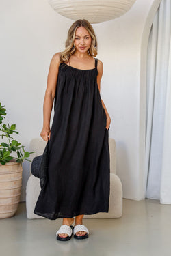 Linen Dress | Lato Mare | Black