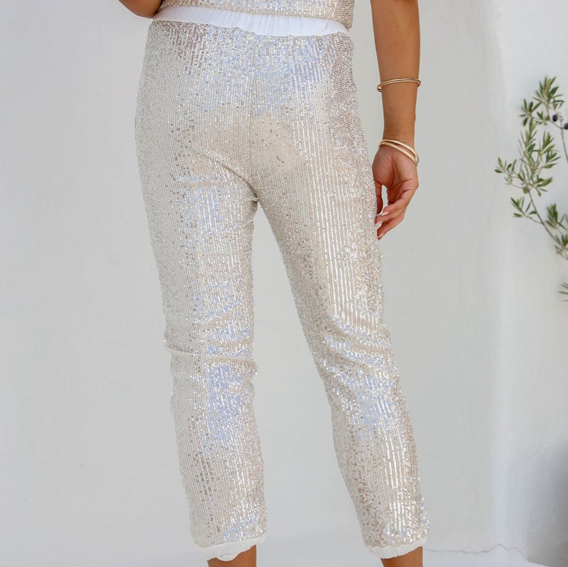 Sequin Pant | Accecante | Champagne