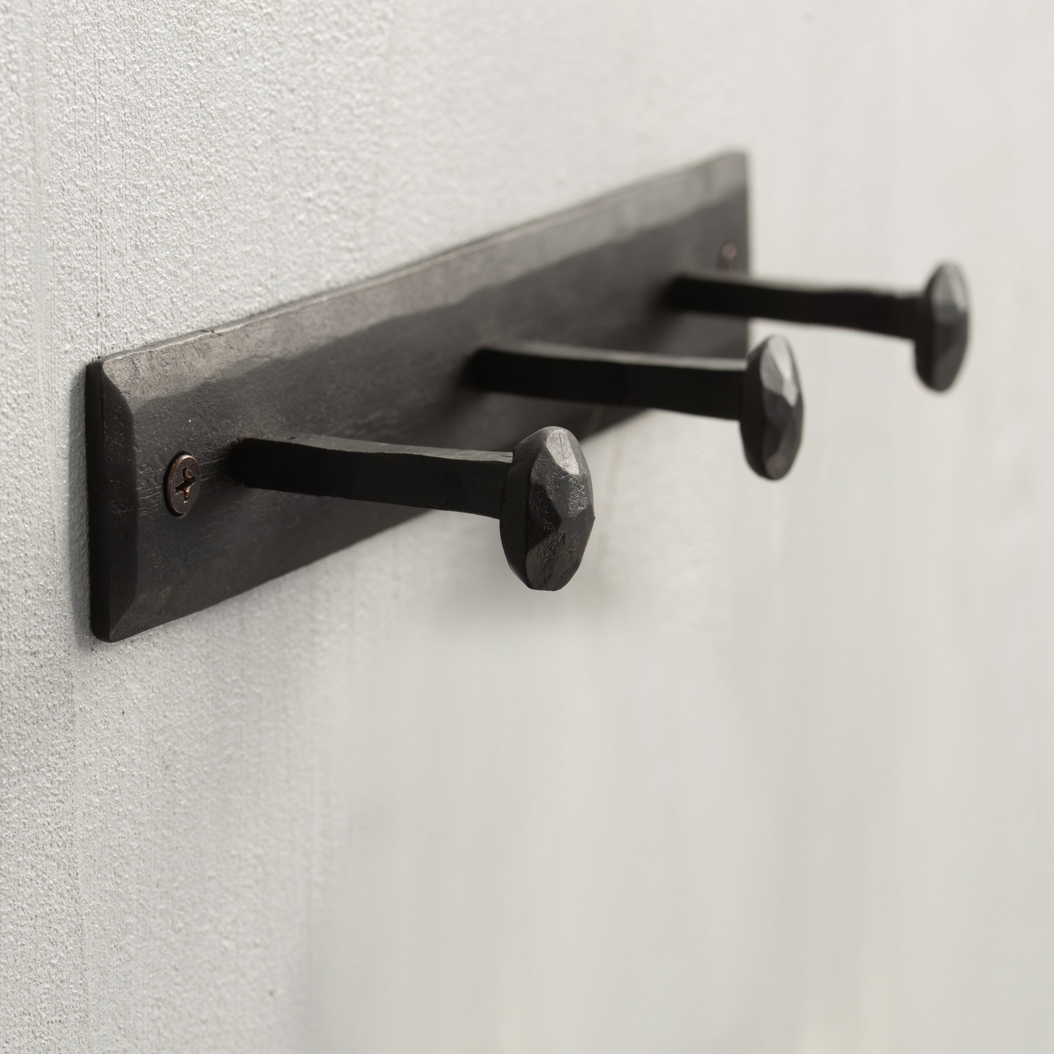 Forged | Iron 3 Pin Hook | Black