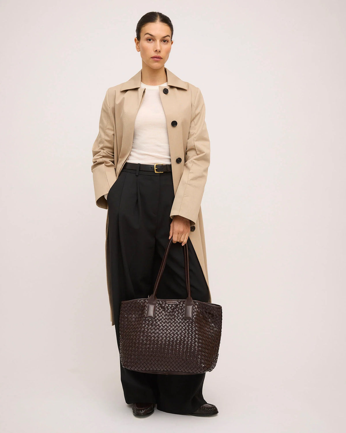 Juju & Co. | Leather Basque Tote | Chocolate