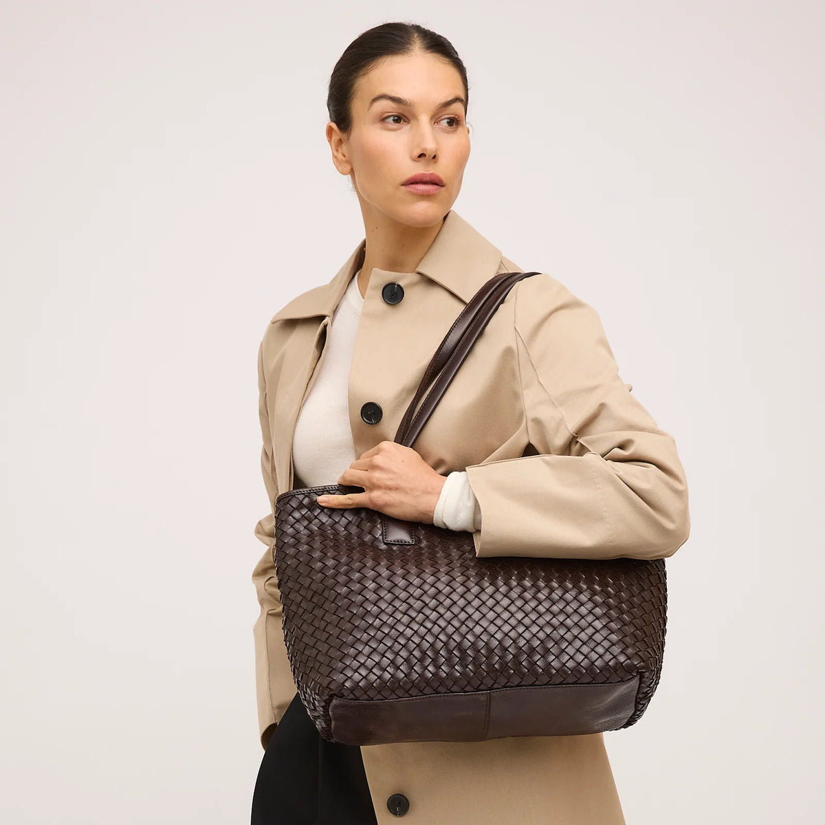 Juju & Co. | Leather Basque Tote | Chocolate