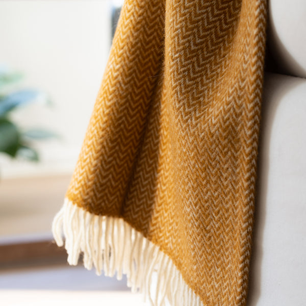 Klippan NZ Wool Blanket |  Chevron [Caramel]