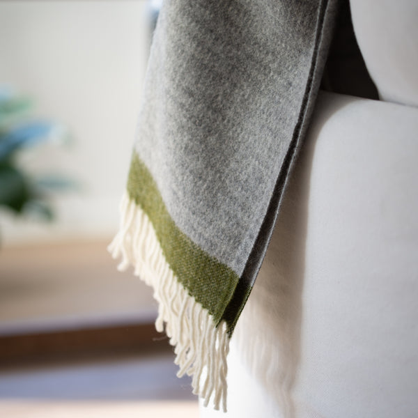 Klippan NZ Wool Blanket | Hampus [Grey / Avocado]
