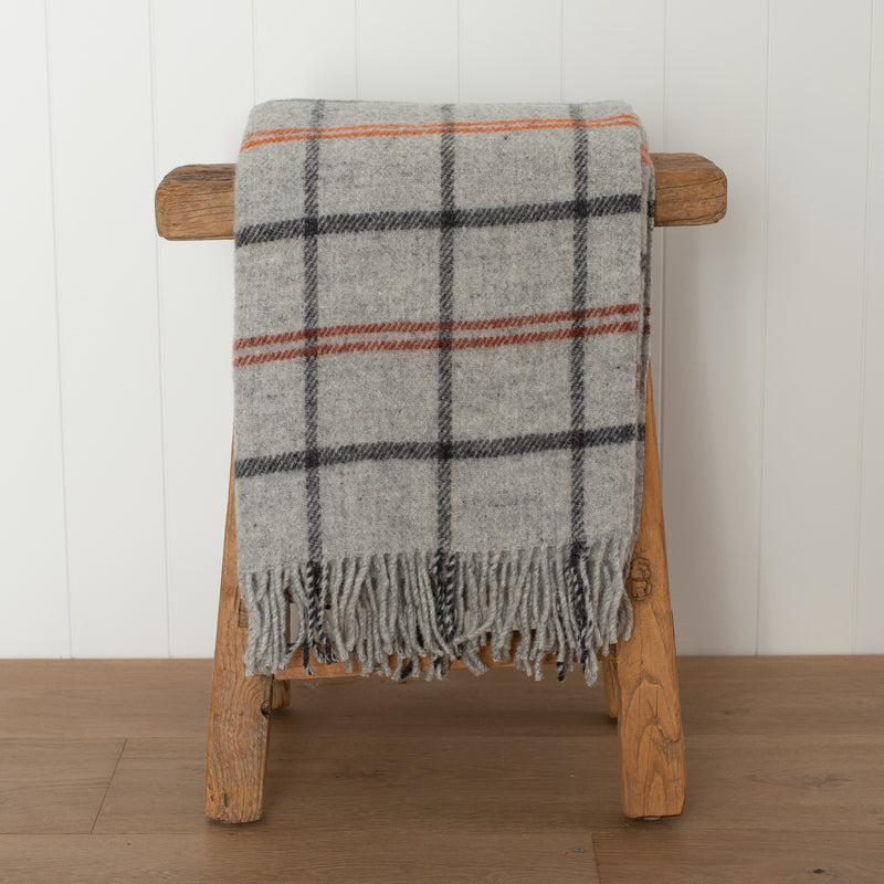 Klippan NZ Wool Blanket | Tartan Light Grey