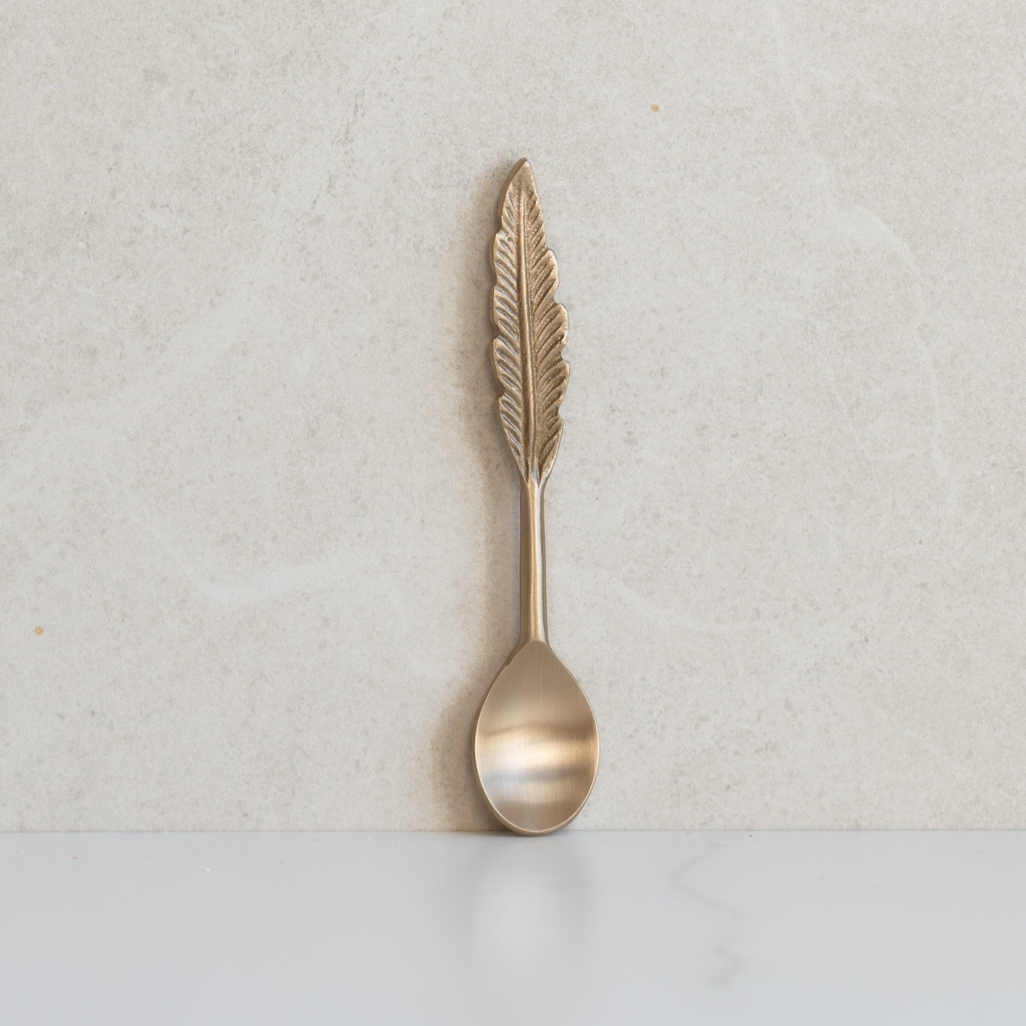Leaf Teaspoon | Matte Brass