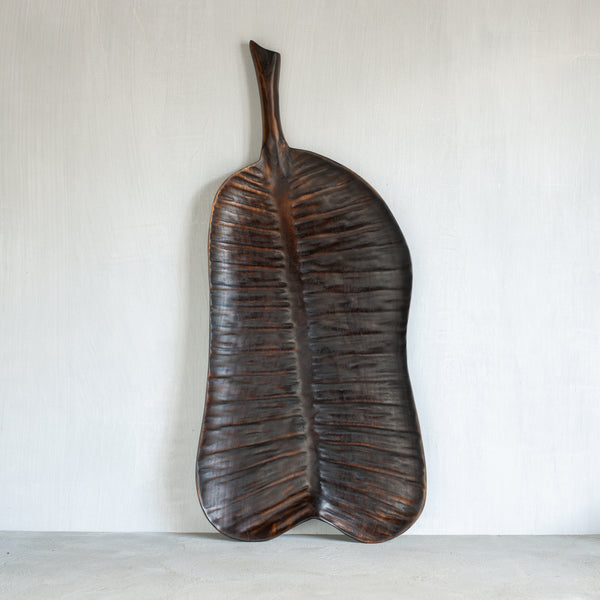 Hand-carved Teak Leaf Platter | Example 'A'