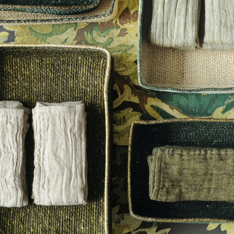 Linen + Cotton Face Washer | Deep Moss