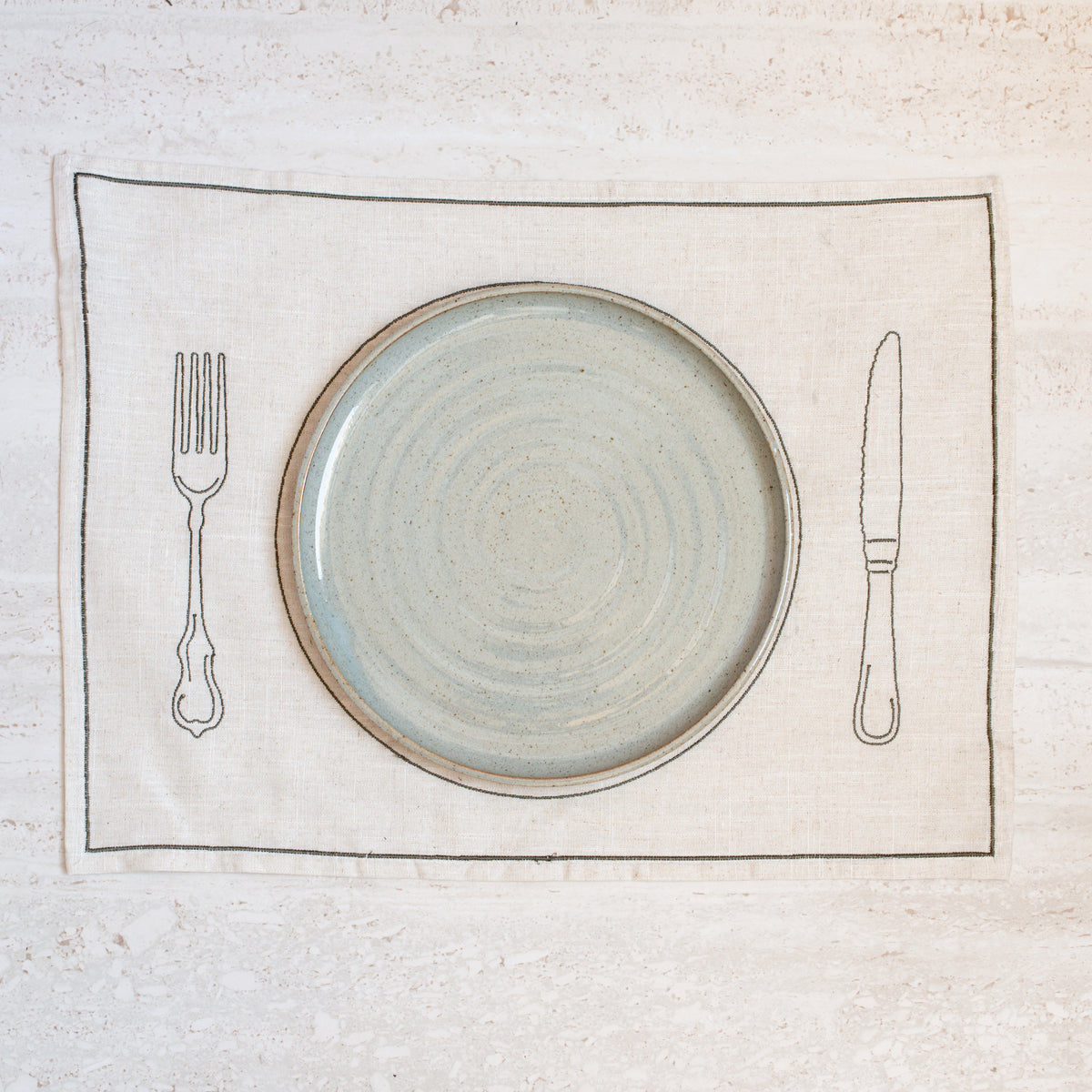 Let's Dine | Embroidered Placemat | Set of 4