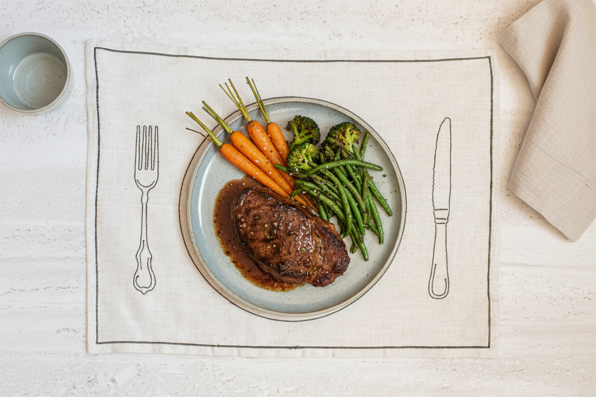 Let's Dine | Embroidered Placemat | Set of 4