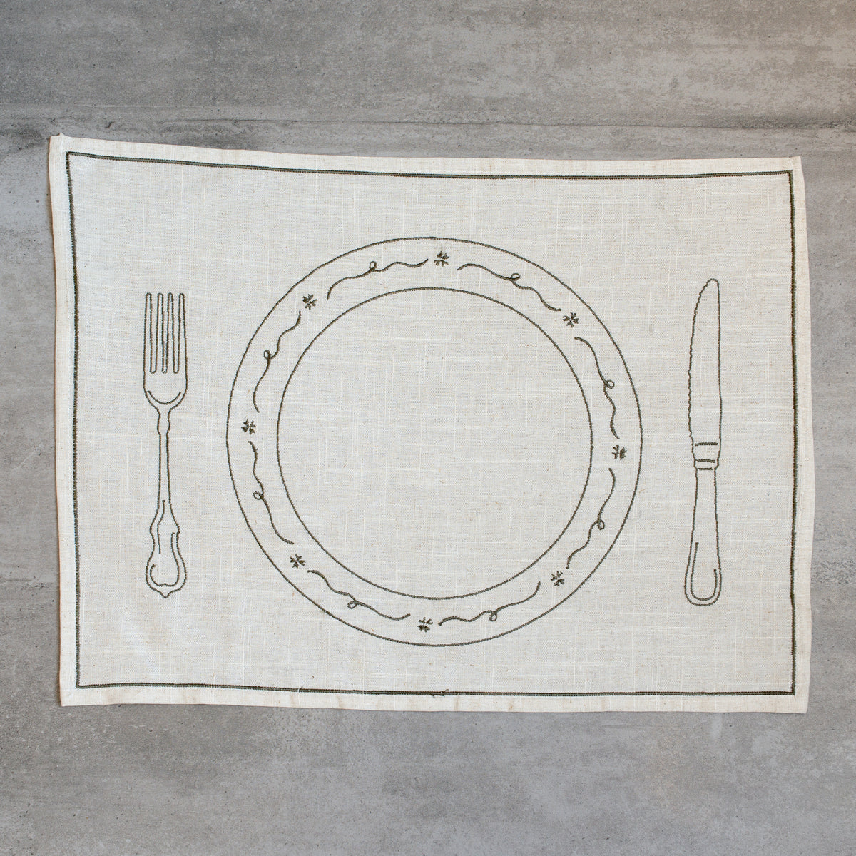 Let's Dine | Embroidered Placemat | Set of 4