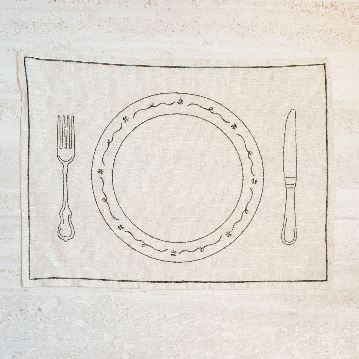 Let's Dine | Embroidered Placemat | Set of 4
